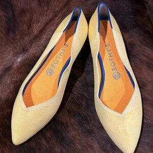ROTHY’S WOMEN POINTED PULL ON FLATS SZ 10.0 W. YELLOW COMFORT INSOLES